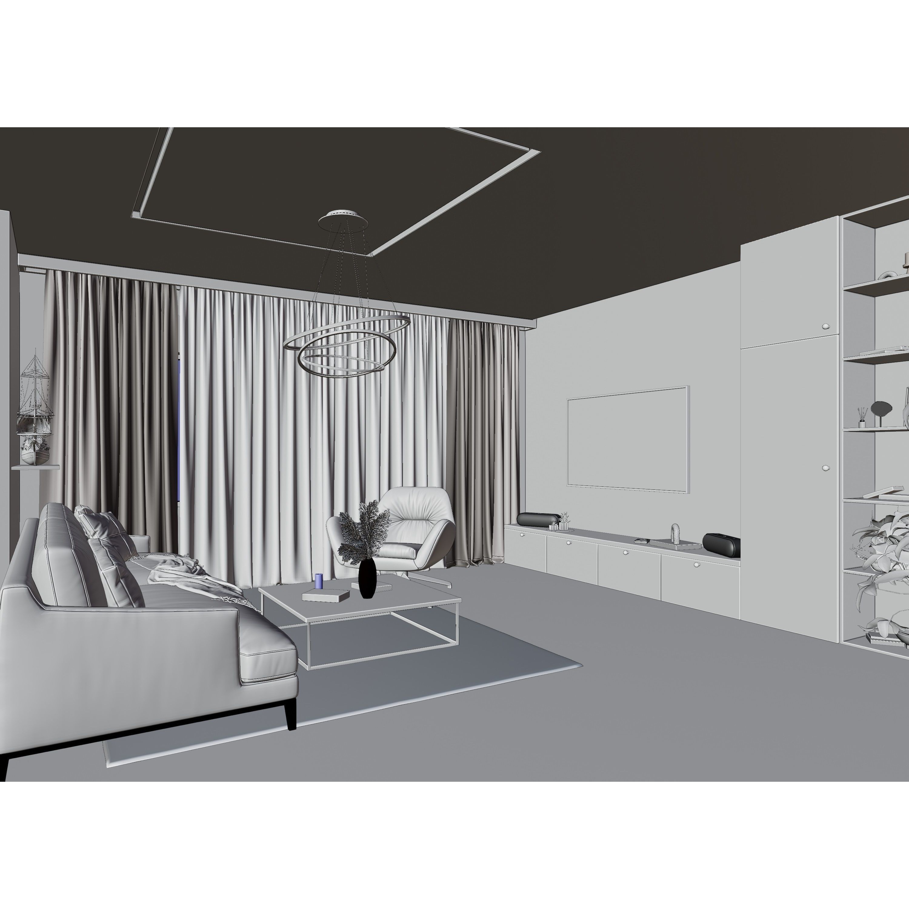 Modern Apartment Scene - High-Quality 3D Model - View 15