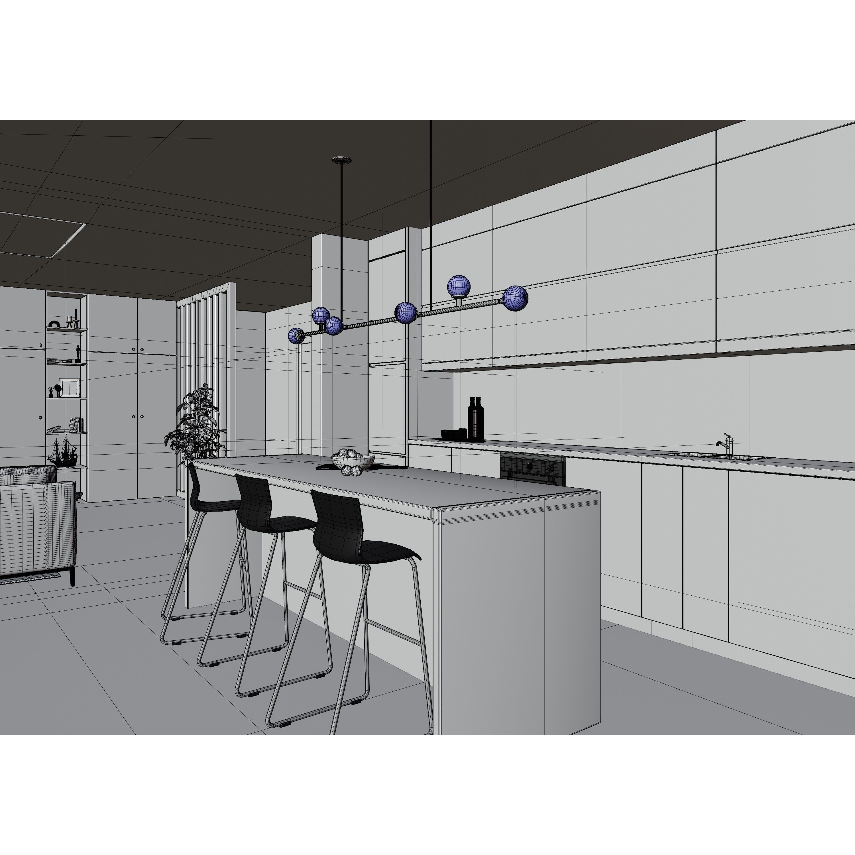 Modern Apartment Scene - High-Quality 3D Model - View 22