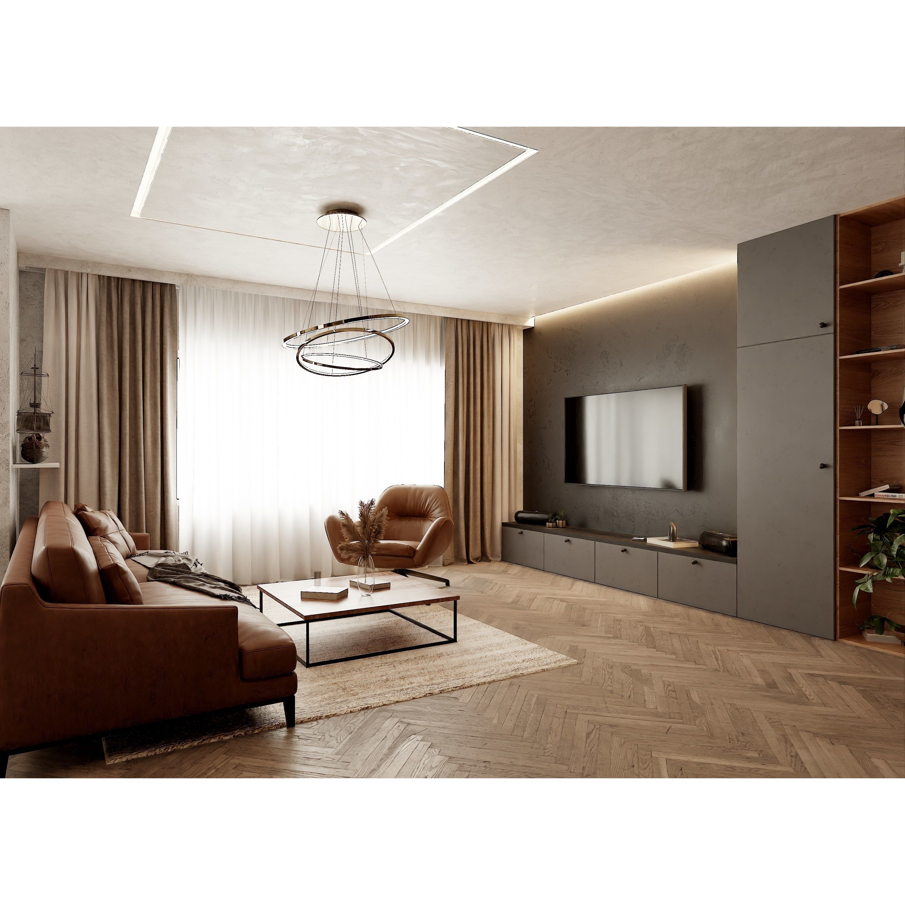 Modern Apartment Scene - High-Quality 3D Model - View 3