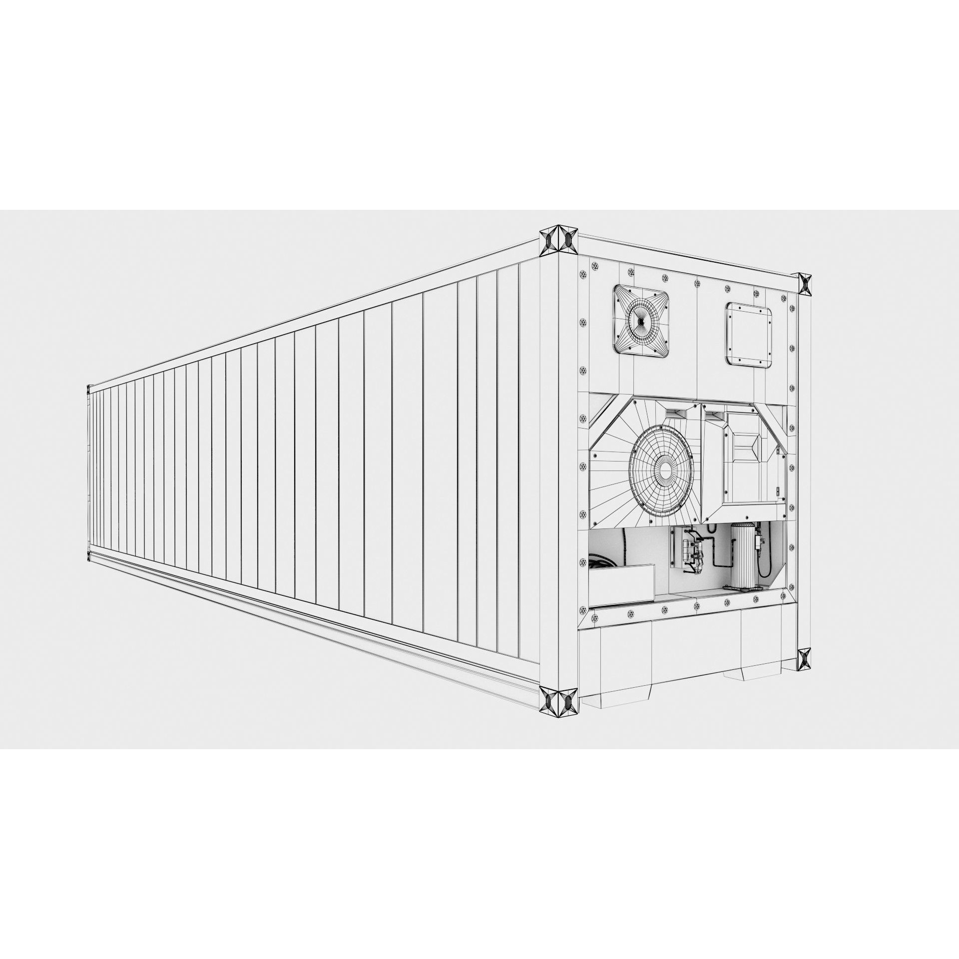 40ft Generic Reefer Container - Game-Ready 3D Model - View 13