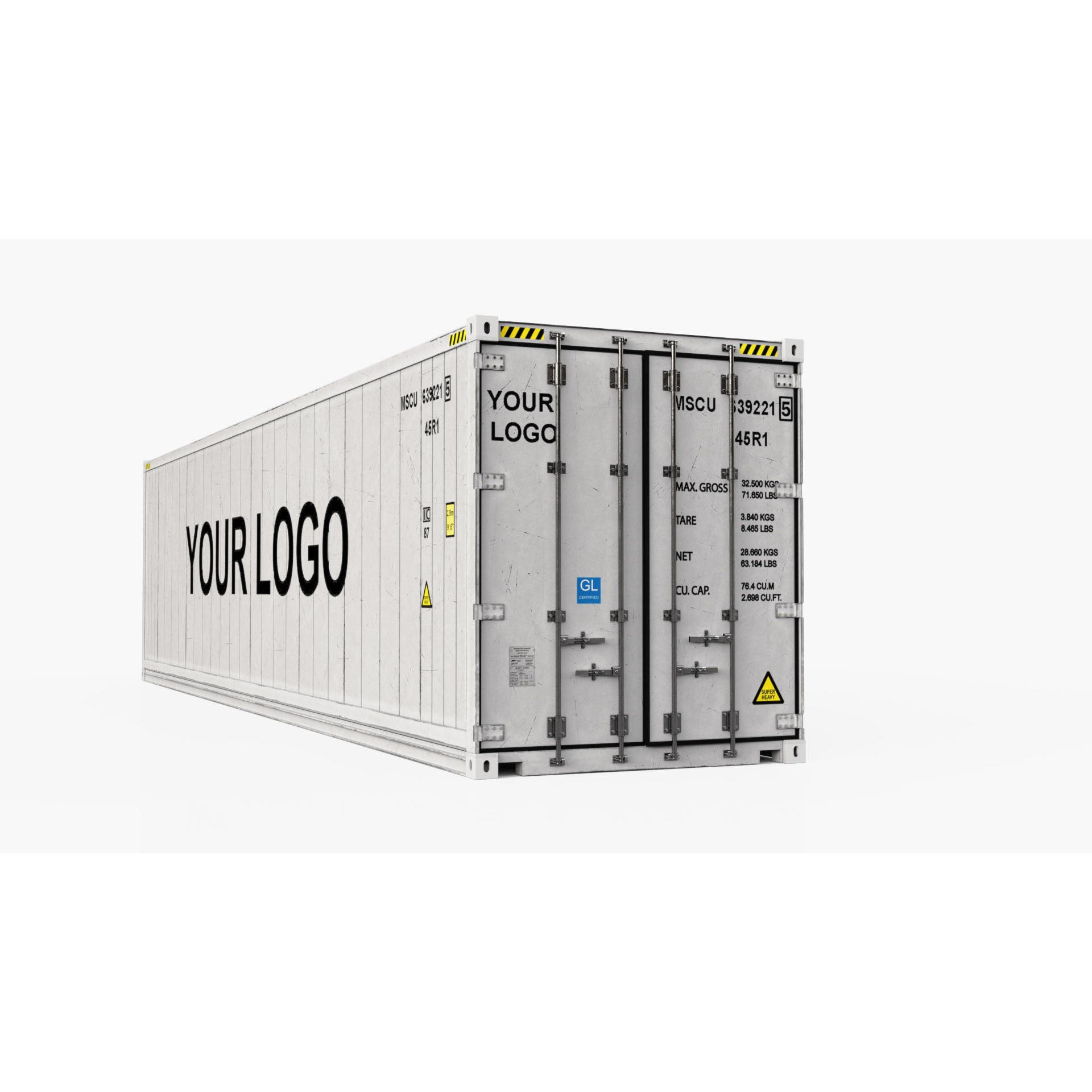 40ft Generic Reefer Container - Game-Ready 3D Model - View 6