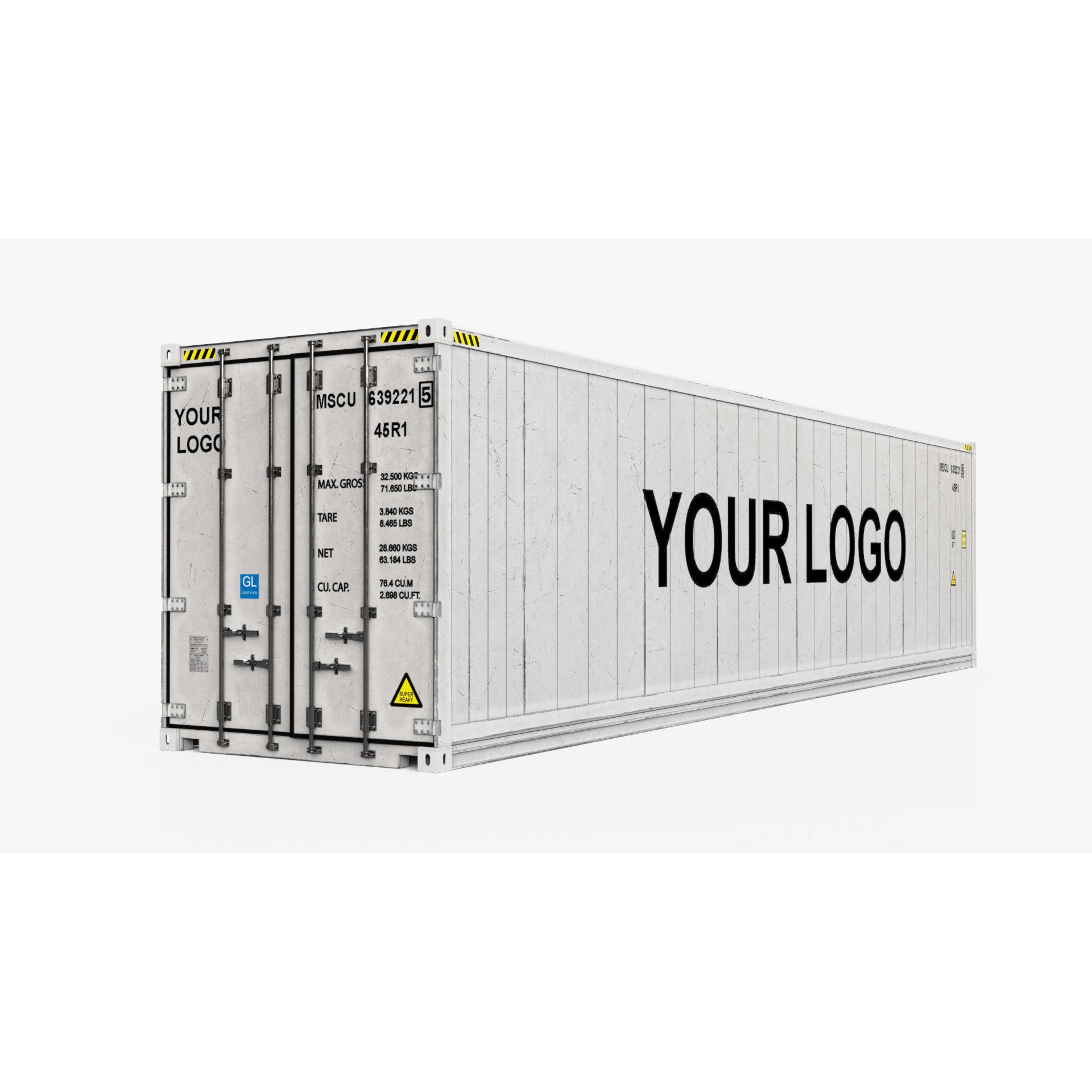 40ft Generic Reefer Container - Game-Ready 3D Model - View 7