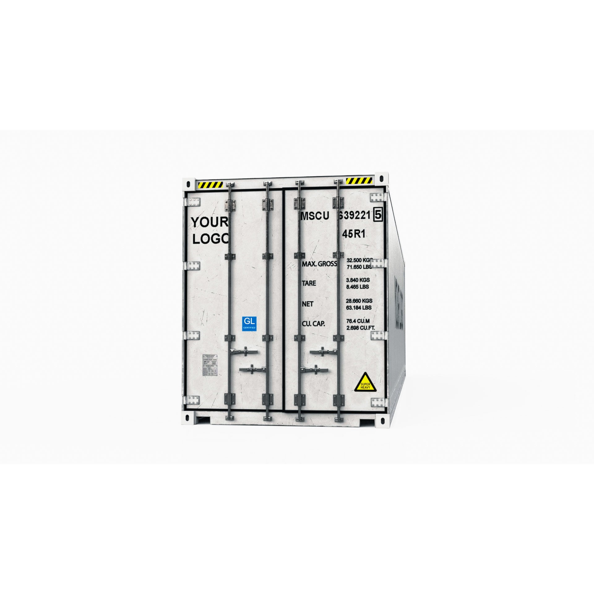 40ft Generic Reefer Container - Game-Ready 3D Model - View 8