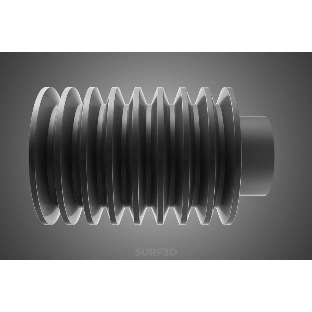 Octuple Groove V-Belt Pulley 3D Model – Industrial Sheave, FBX, PBR - View 15