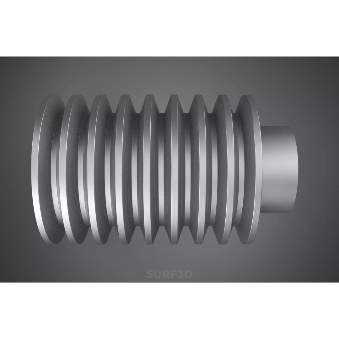 Octuple Groove V-Belt Pulley 3D Model – Industrial Sheave, FBX, PBR - View 16