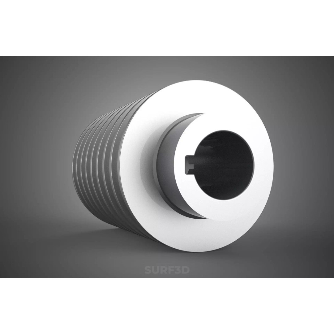 Octuple Groove V-Belt Pulley 3D Model – Industrial Sheave, FBX, PBR - View 17