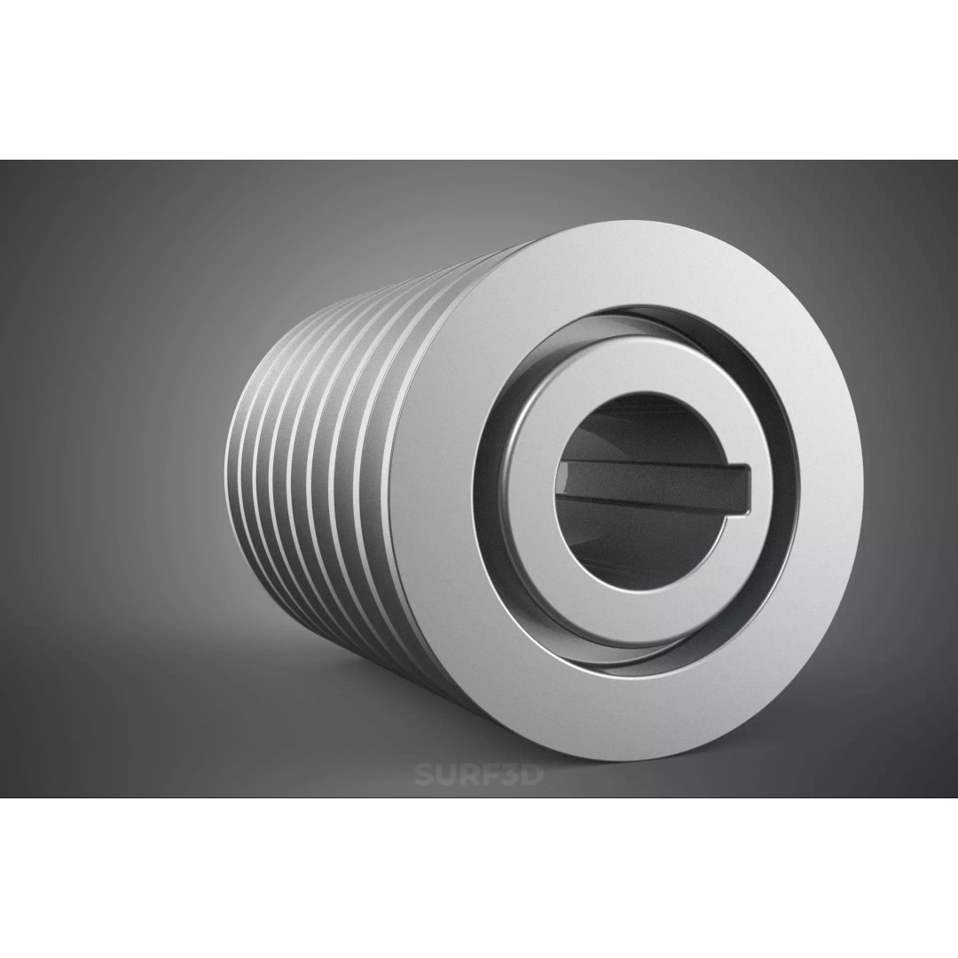 Octuple Groove V-Belt Pulley 3D Model – Industrial Sheave, FBX, PBR - View 18