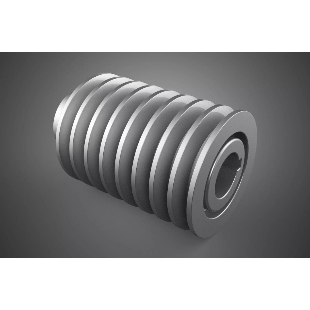 Octuple Groove V-Belt Pulley 3D Model – Industrial Sheave, FBX, PBR - View 2