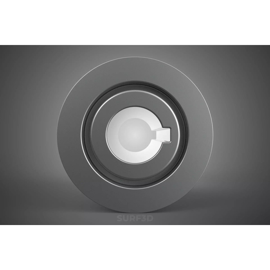 Octuple Groove V-Belt Pulley 3D Model – Industrial Sheave, FBX, PBR - View 22