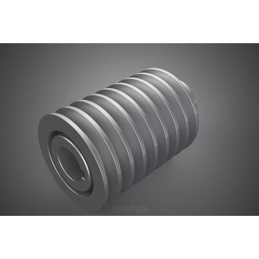 Octuple Groove V-Belt Pulley 3D Model – Industrial Sheave, FBX, PBR - View 3