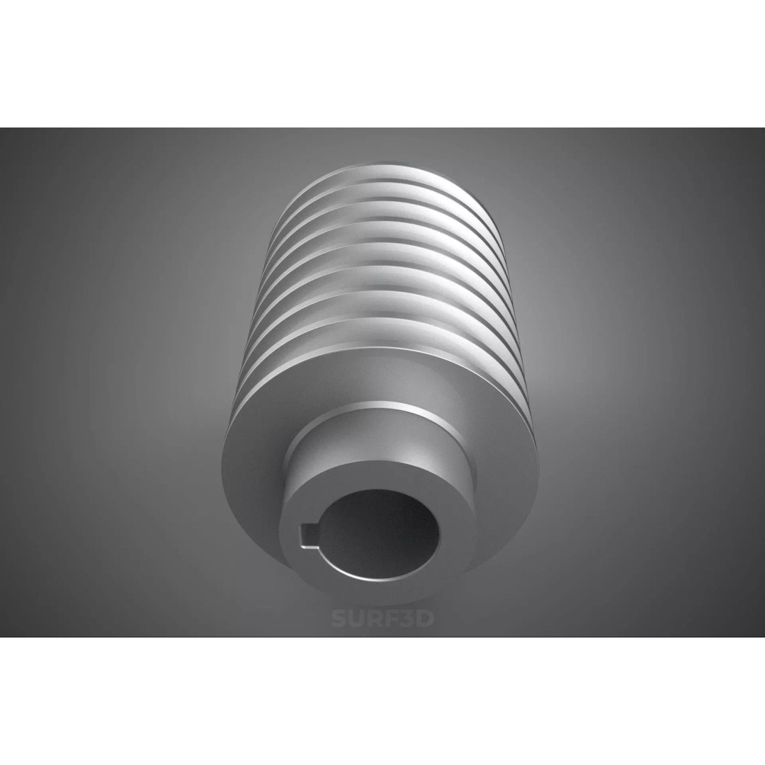 Octuple Groove V-Belt Pulley 3D Model – Industrial Sheave, FBX, PBR - View 6