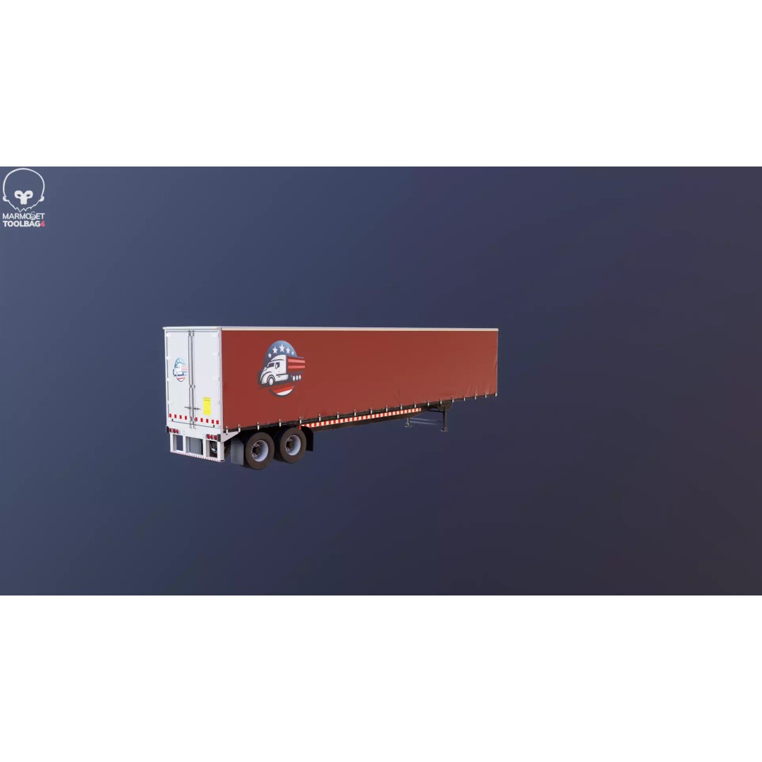 Curtain Semi-Trailer 3D Model – High Poly PBR Vehicle Asset, FBX - View 18