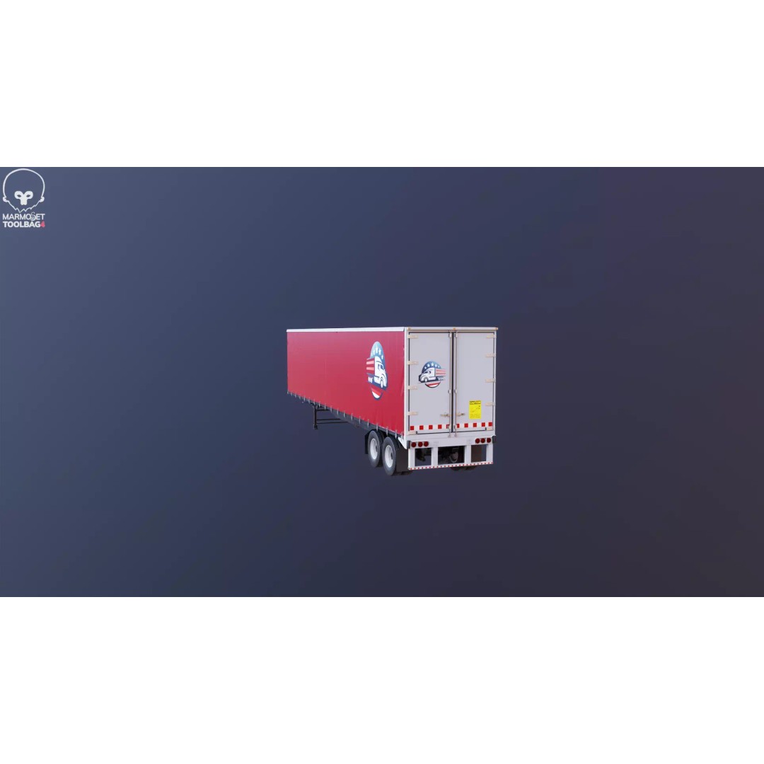 Curtain Semi-Trailer 3D Model – High Poly PBR Vehicle Asset, FBX - View 20