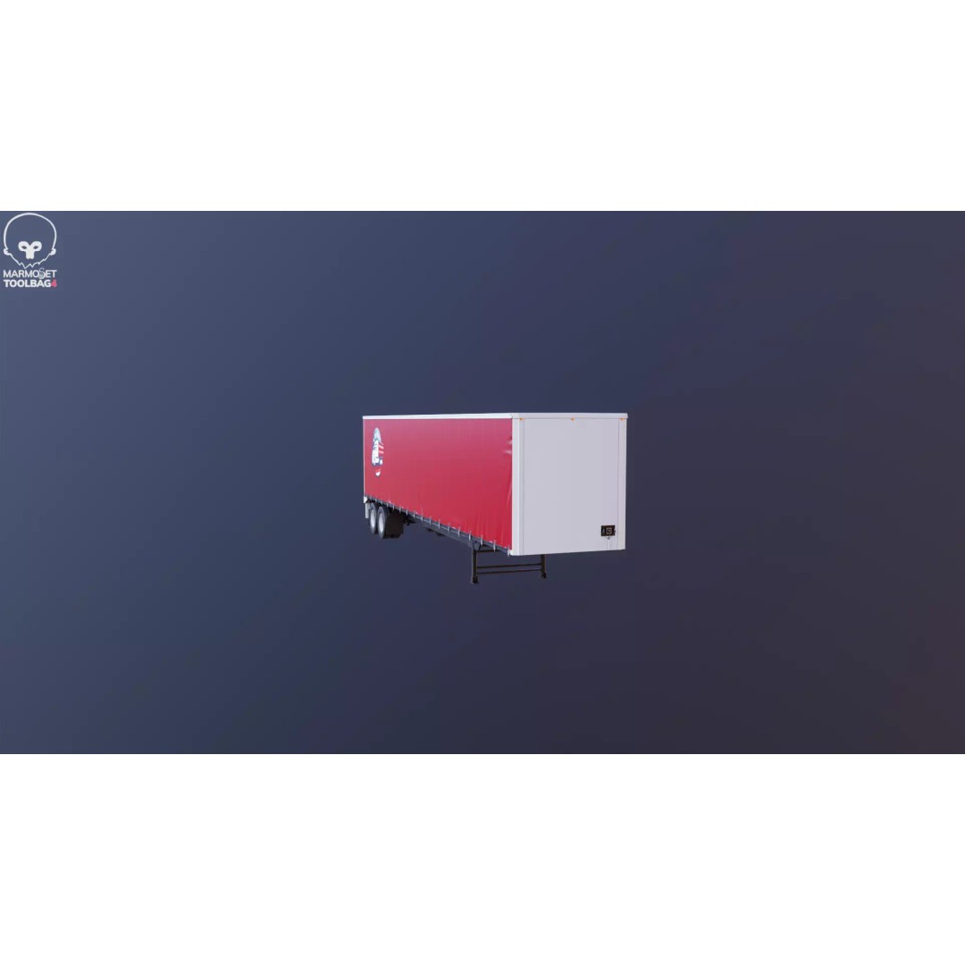 Curtain Semi-Trailer 3D Model – High Poly PBR Vehicle Asset, FBX - View 26