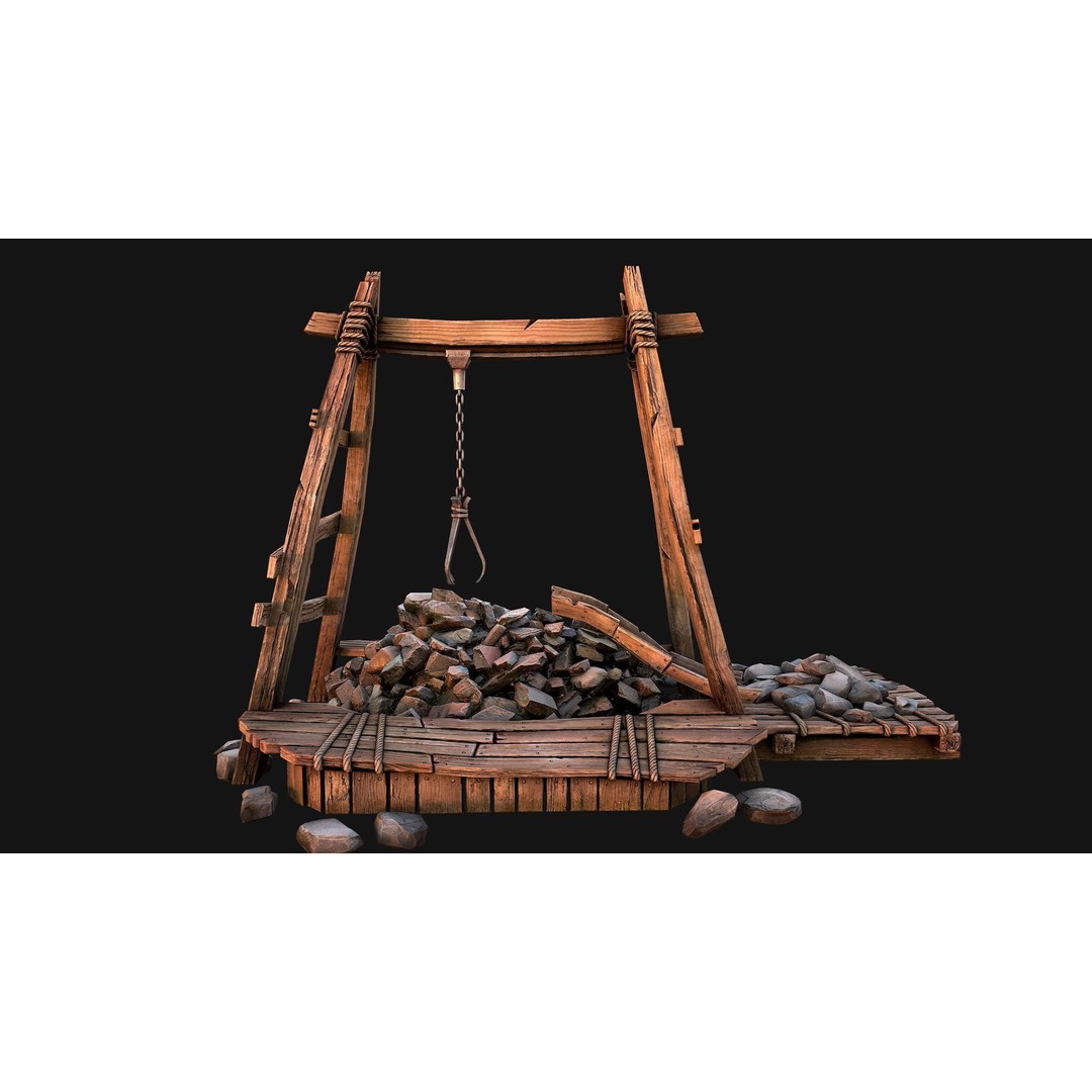 Quarry Stone Rock Mine 3D Model – Low Poly Game Asset, PBR Textures - View 10