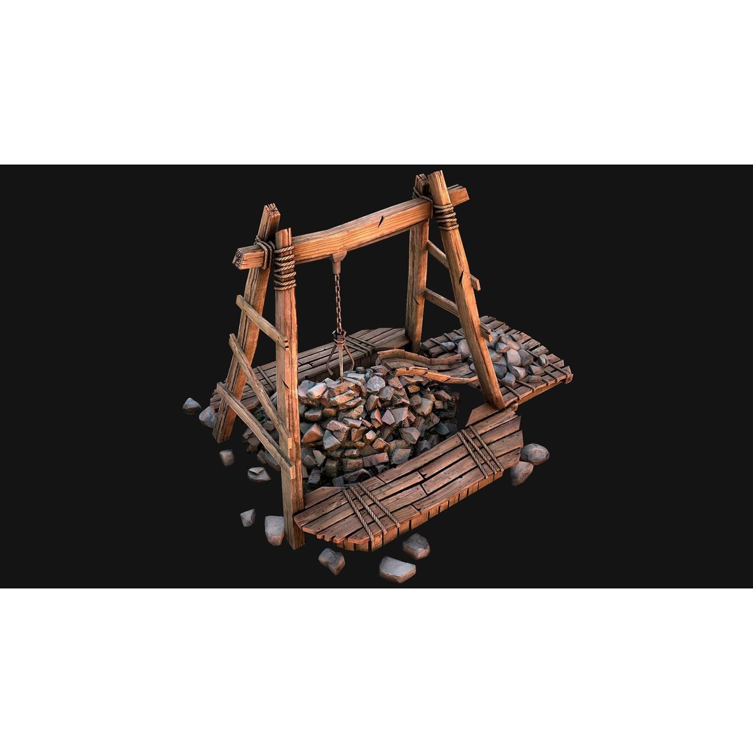 Quarry Stone Rock Mine 3D Model – Low Poly Game Asset, PBR Textures - View 11