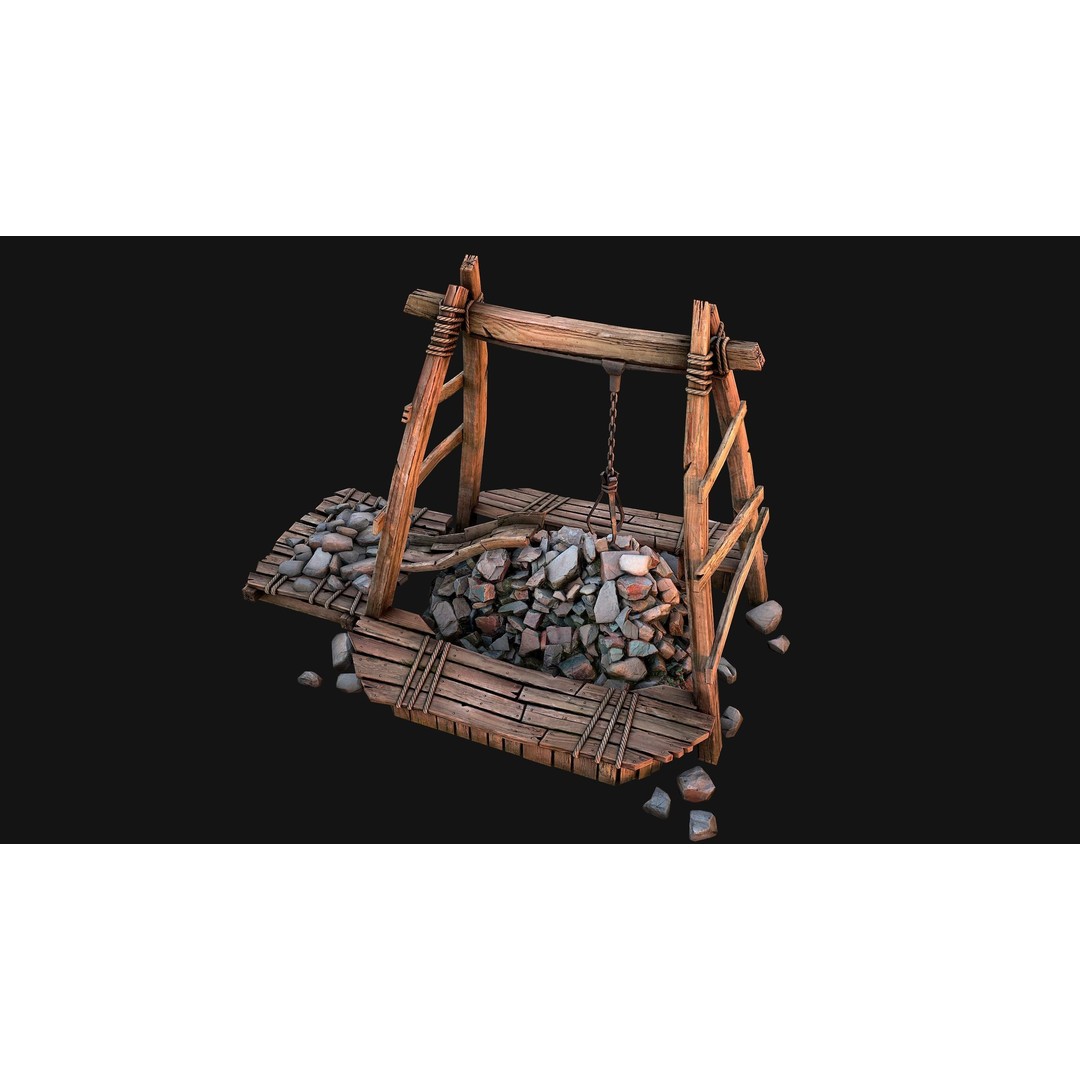 Quarry Stone Rock Mine 3D Model – Low Poly Game Asset, PBR Textures - View 17
