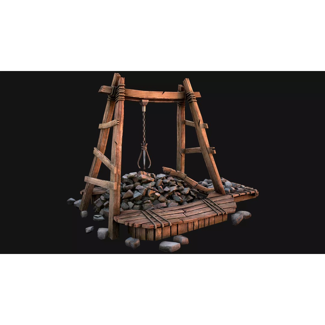 Quarry Stone Rock Mine 3D Model – Low Poly Game Asset, PBR Textures - View 2