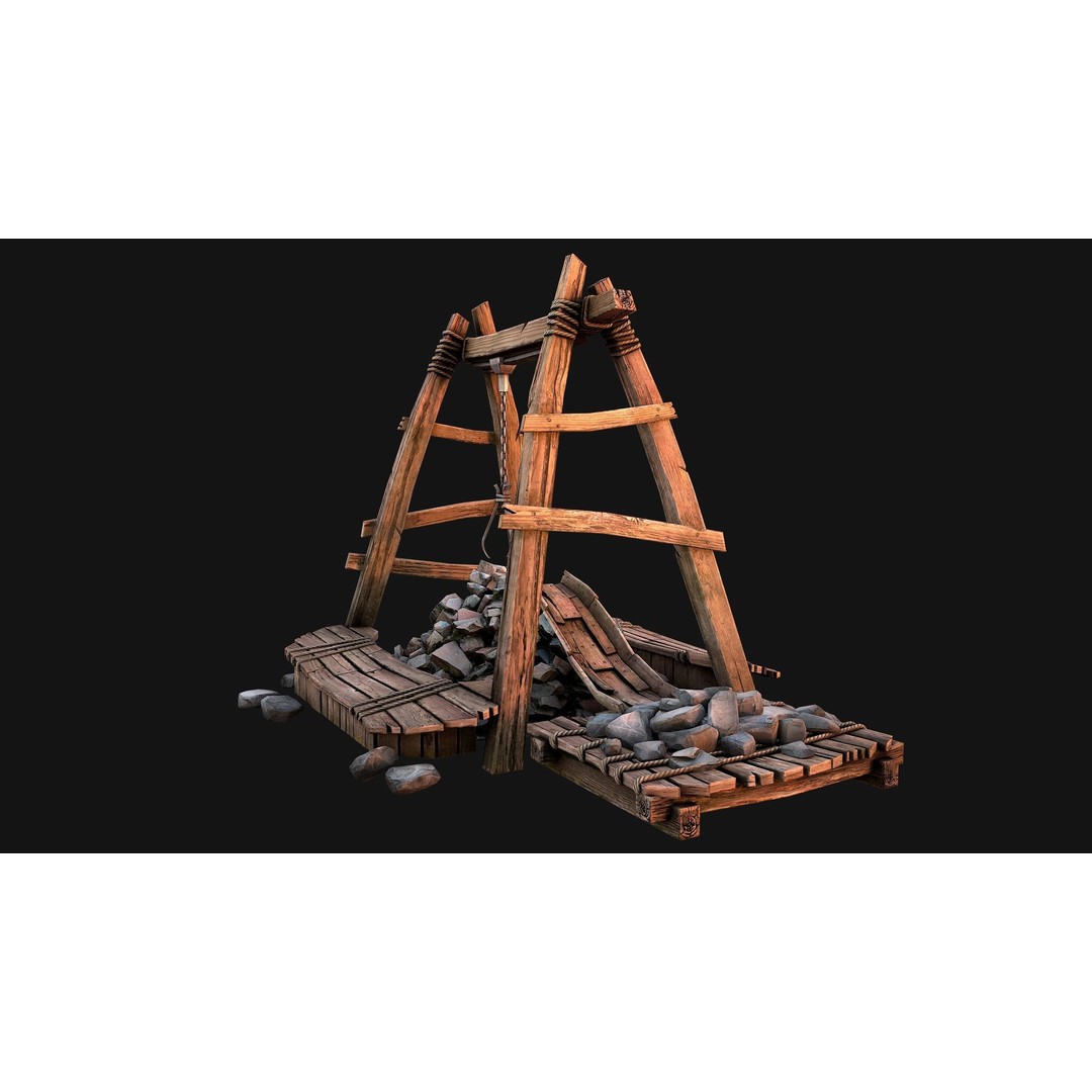 Quarry Stone Rock Mine 3D Model – Low Poly Game Asset, PBR Textures - View 23
