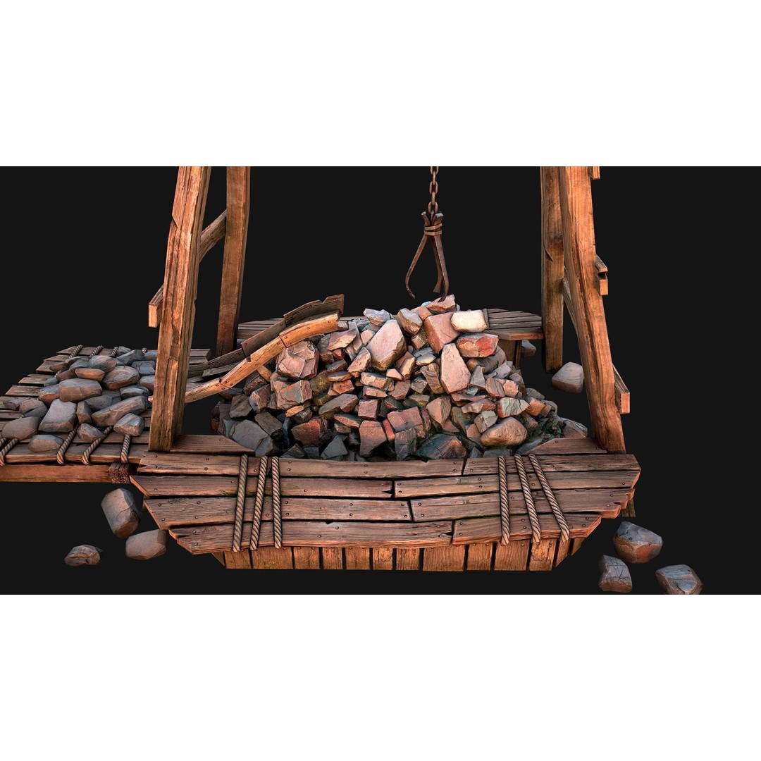 Quarry Stone Rock Mine 3D Model – Low Poly Game Asset, PBR Textures - View 28