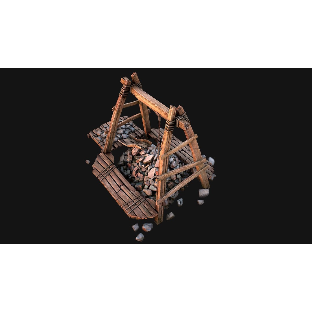 Quarry Stone Rock Mine 3D Model – Low Poly Game Asset, PBR Textures - View 30