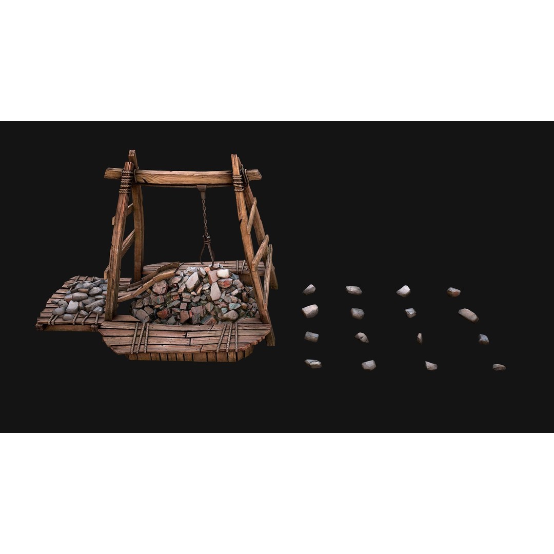 Quarry Stone Rock Mine 3D Model – Low Poly Game Asset, PBR Textures - View 6