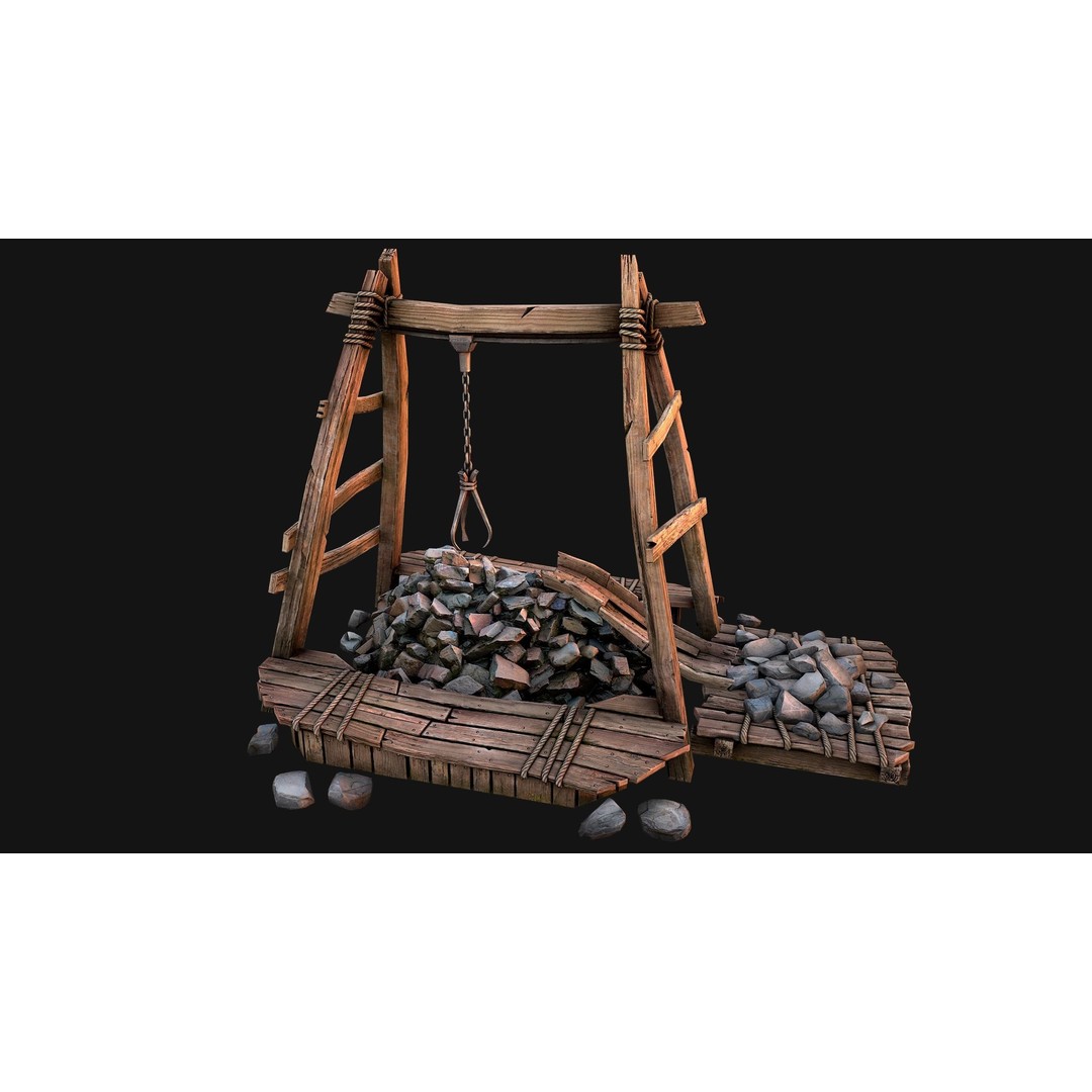 Quarry Stone Rock Mine 3D Model – Low Poly Game Asset, PBR Textures - View 9