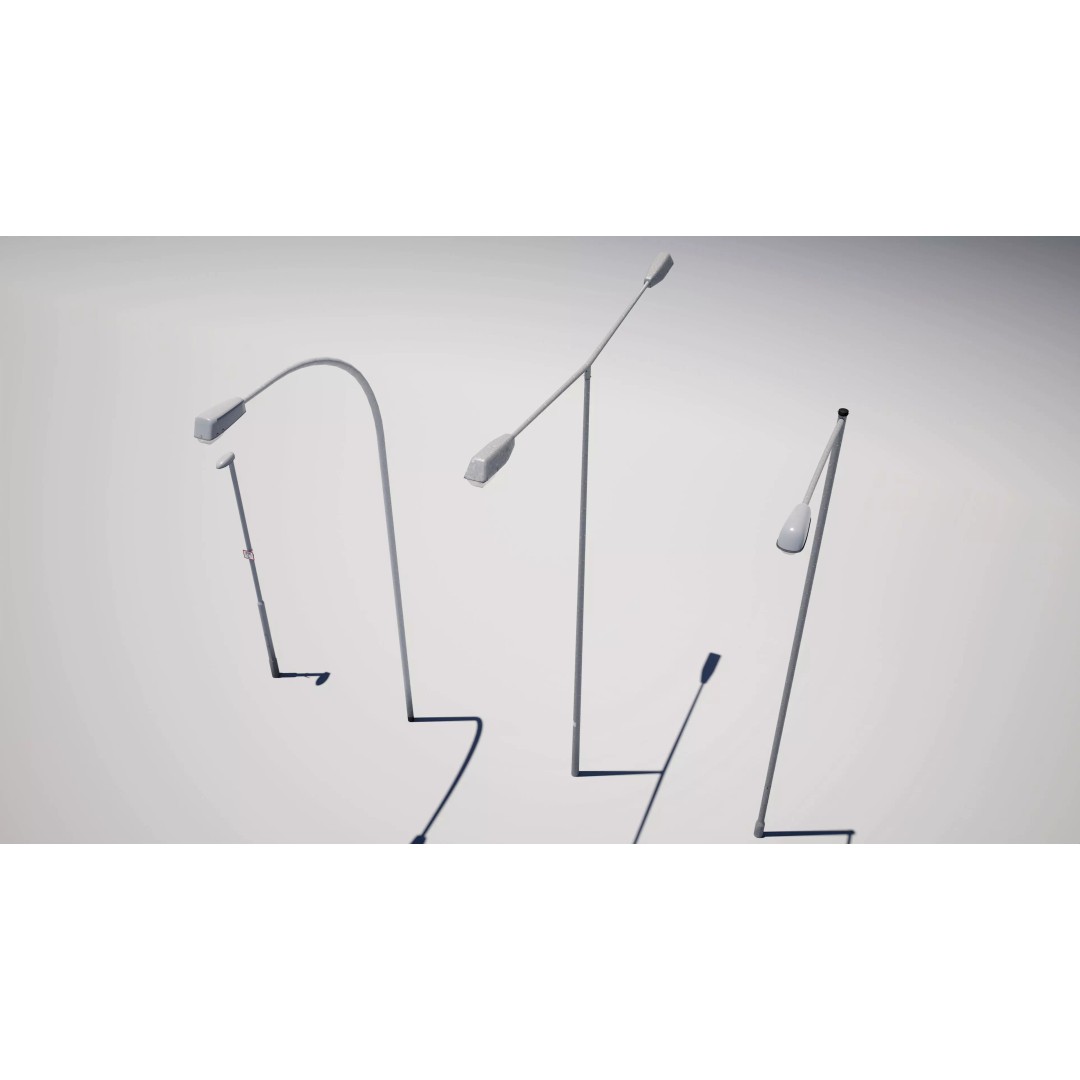 Streetlight Lanterns 3D Model – Low Poly Architectural Fixture, FBX - View 7