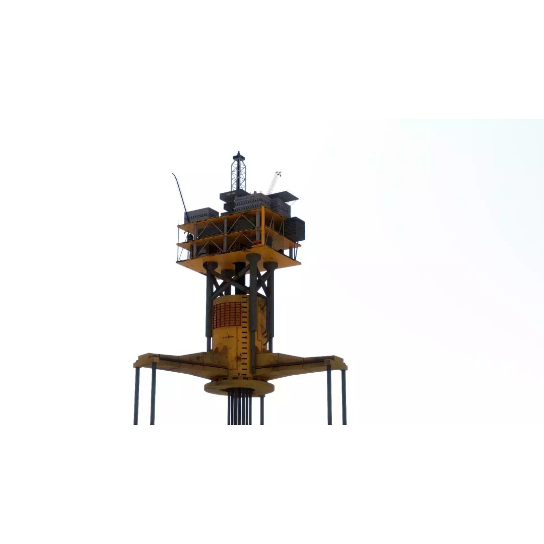 Old TPL Tension Leg Oil Platform 3D Model – Low Poly PBR Asset, FBX - View 6