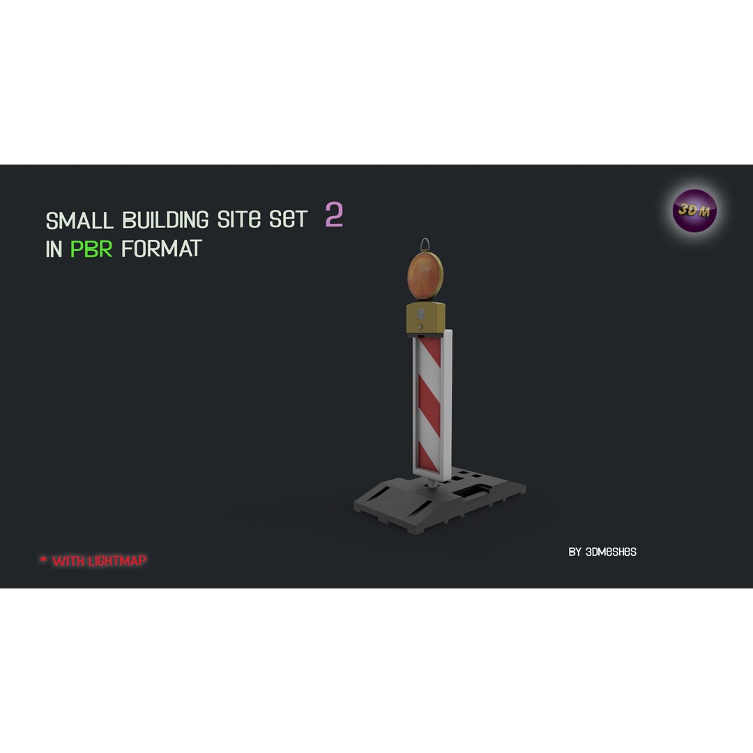 Small Building Site 3D Model – Low Poly PBR Construction Set, FBX