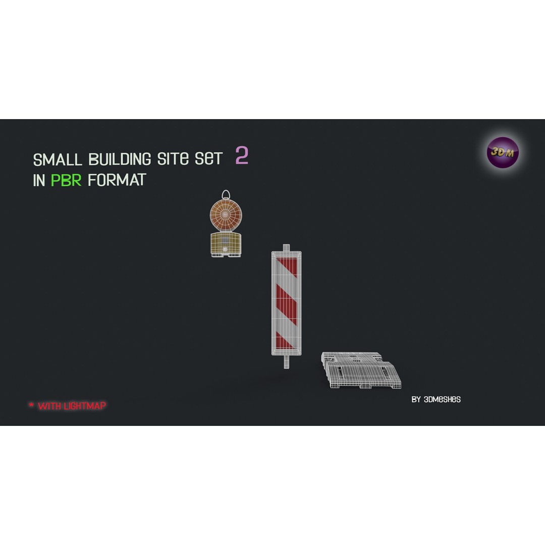 Small Building Site 3D Model – Low Poly PBR Construction Set, FBX - View 13