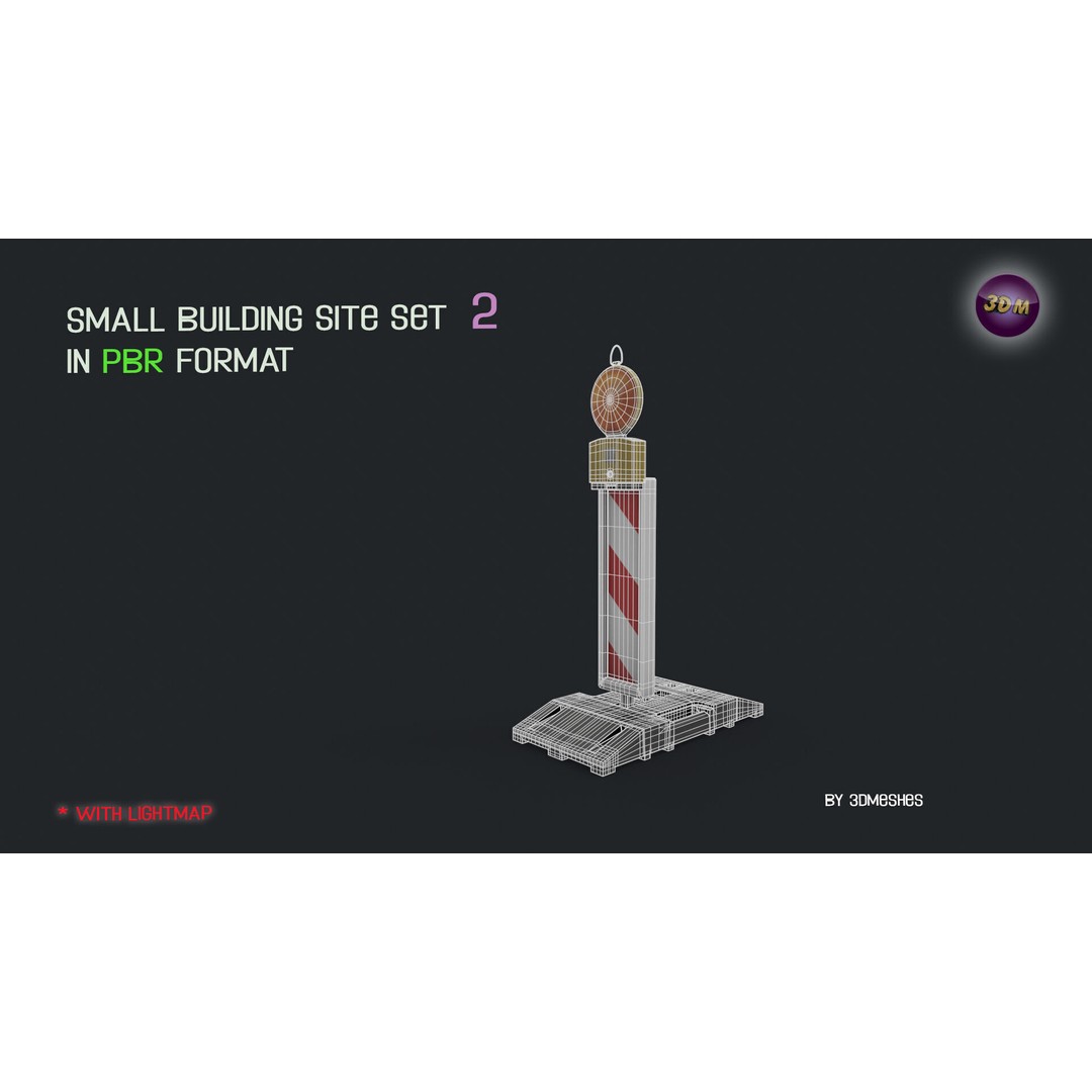 Small Building Site 3D Model – Low Poly PBR Construction Set, FBX - View 16