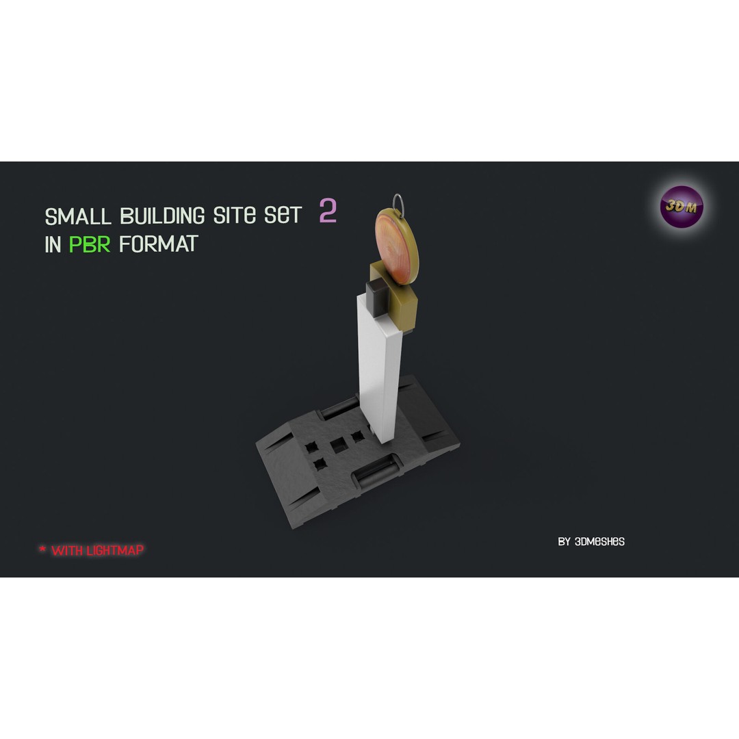 Small Building Site 3D Model – Low Poly PBR Construction Set, FBX - View 5