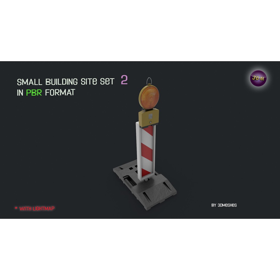 Small Building Site 3D Model – Low Poly PBR Construction Set, FBX - View 7