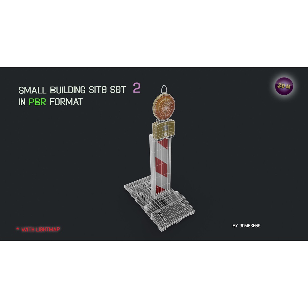 Small Building Site 3D Model – Low Poly PBR Construction Set, FBX - View 8