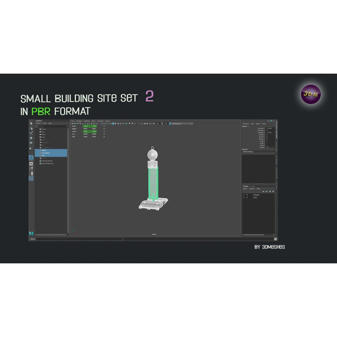 Small Building Site 3D Model – Low Poly PBR Construction Set, FBX - View 9