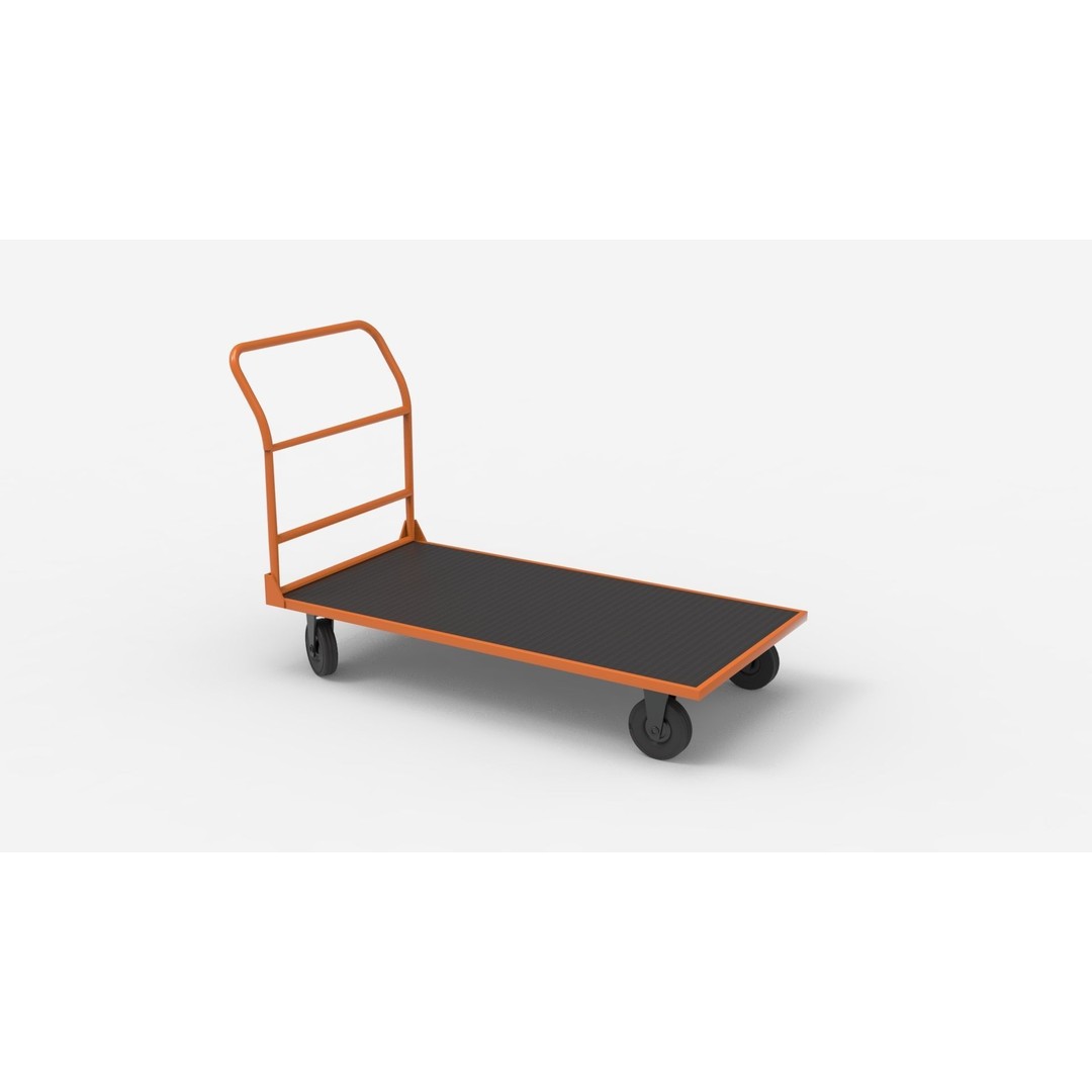 Handcart 3D Model – Industrial Cargo Trolley, Blender - View 15