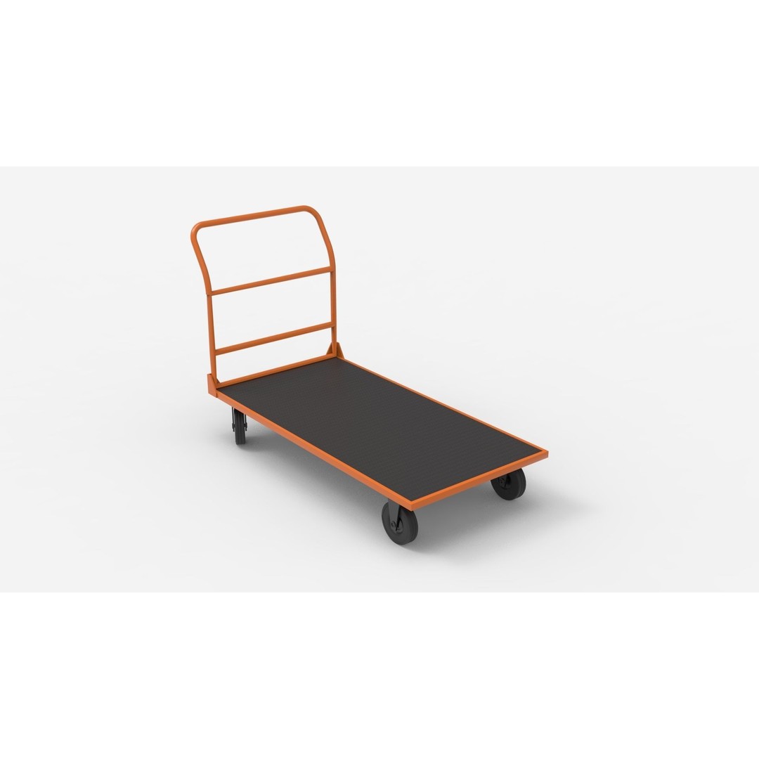 Handcart 3D Model – Industrial Cargo Trolley, Blender - View 17