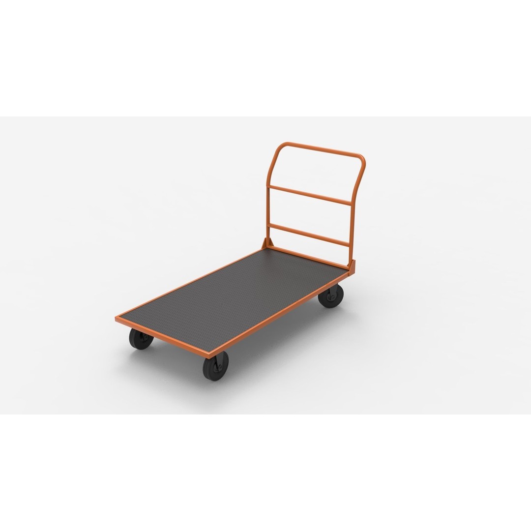 Handcart 3D Model – Industrial Cargo Trolley, Blender - View 19