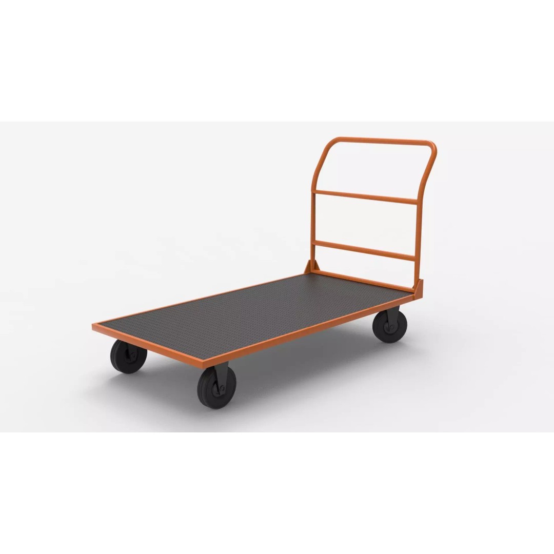 Handcart 3D Model – Industrial Cargo Trolley, Blender - View 2