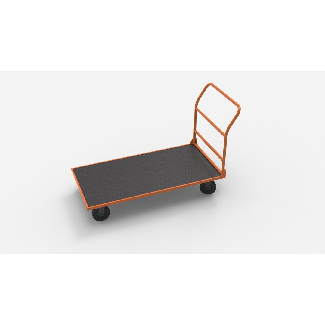 Handcart 3D Model – Industrial Cargo Trolley, Blender - View 20