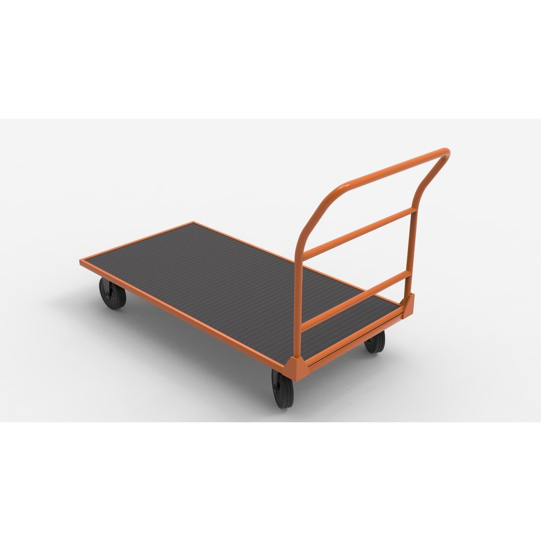 Handcart 3D Model – Industrial Cargo Trolley, Blender - View 22