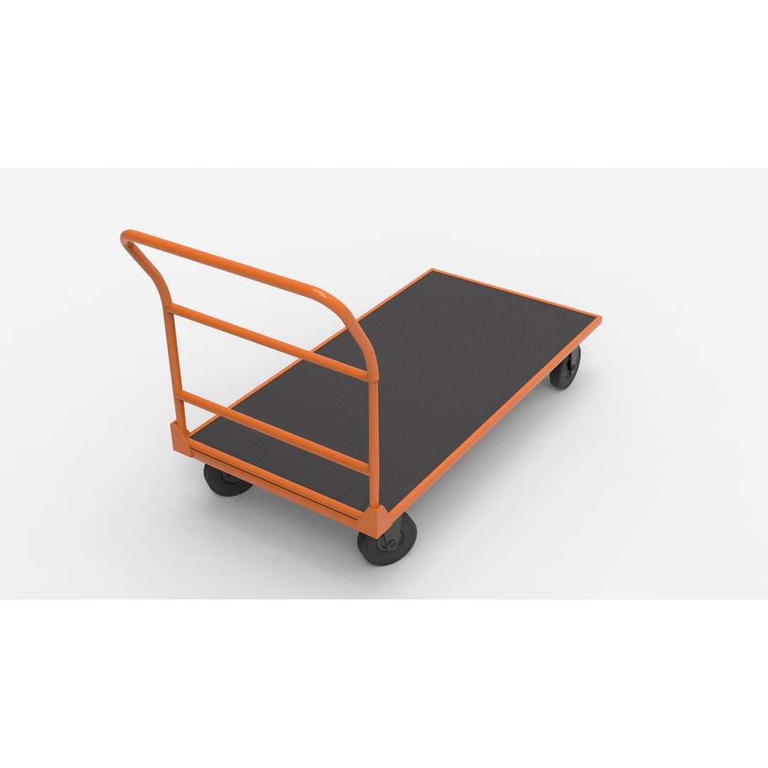 Handcart 3D Model – Industrial Cargo Trolley, Blender - View 24