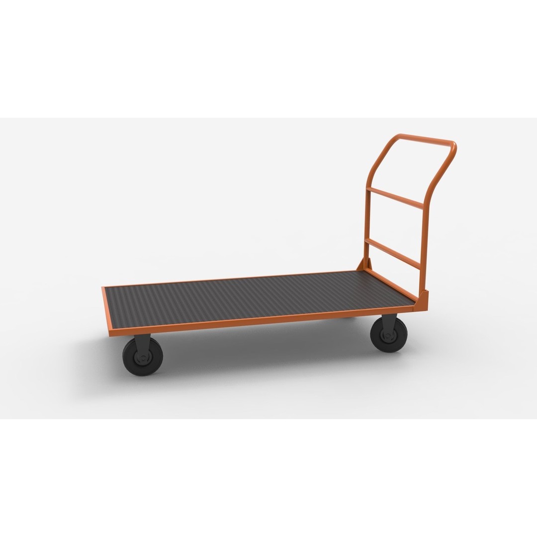 Handcart 3D Model – Industrial Cargo Trolley, Blender - View 27