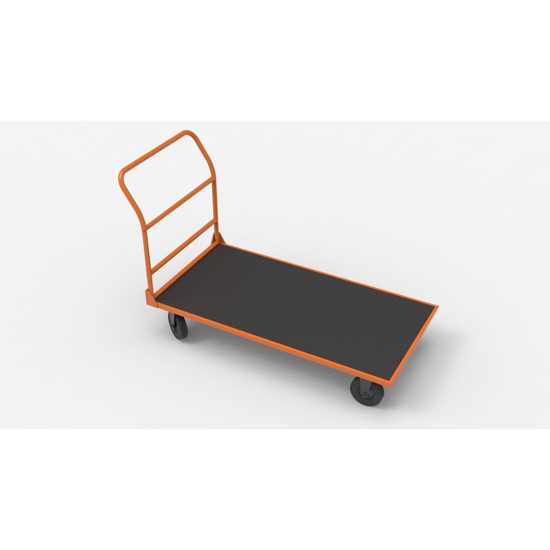 Handcart 3D Model – Industrial Cargo Trolley, Blender - View 28
