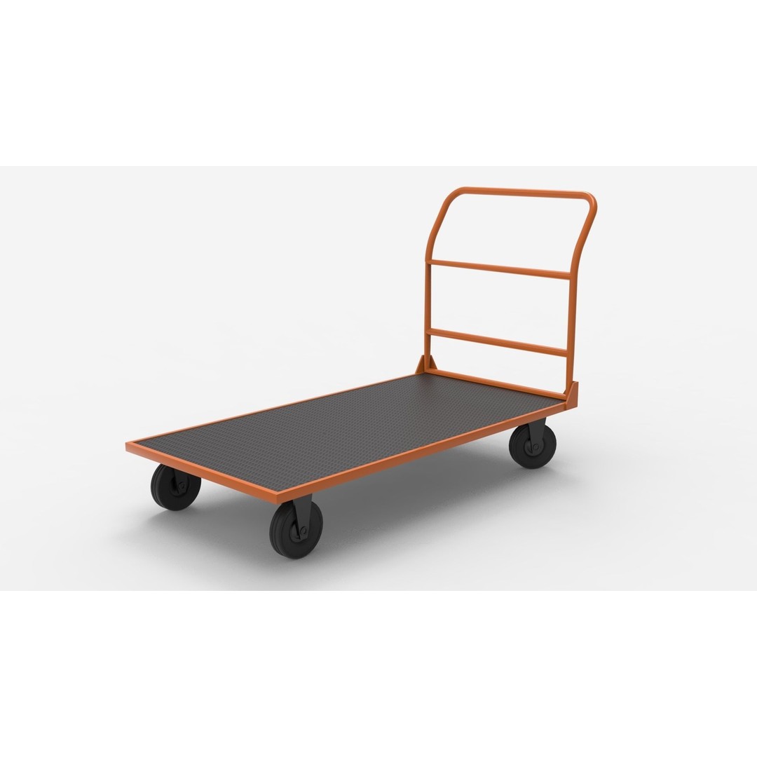 Handcart 3D Model – Industrial Cargo Trolley, Blender - View 3