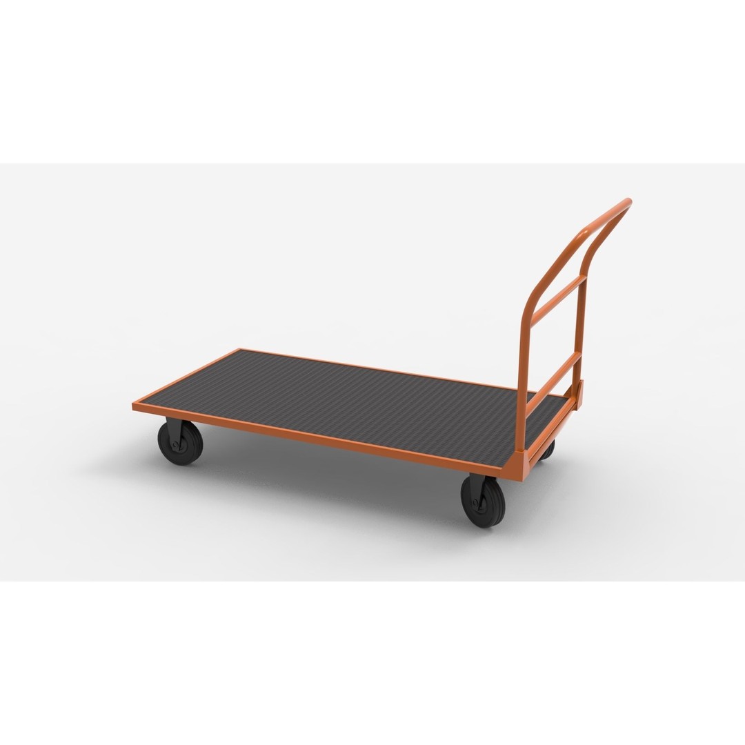 Handcart 3D Model – Industrial Cargo Trolley, Blender - View 34