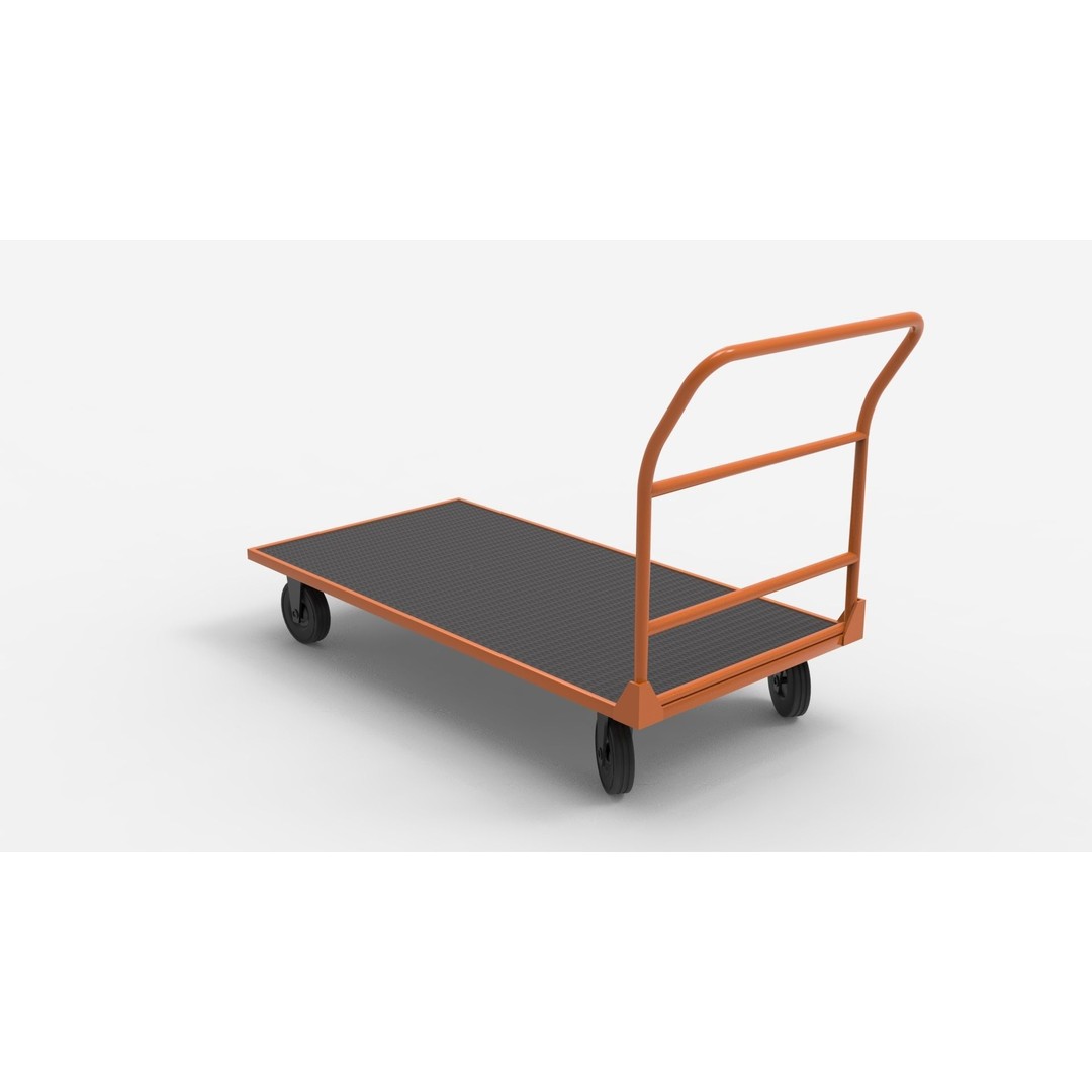 Handcart 3D Model – Industrial Cargo Trolley, Blender - View 37