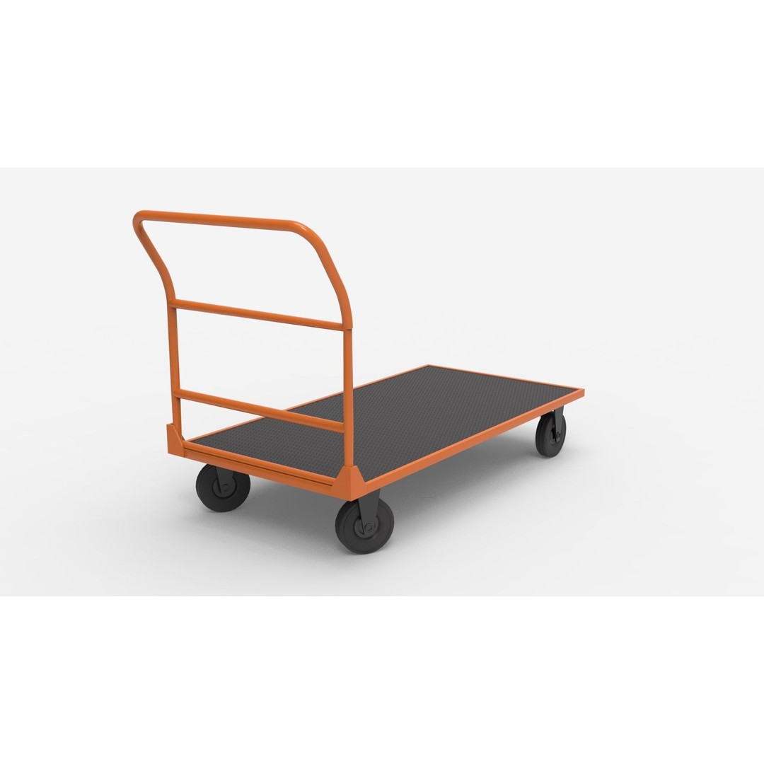 Handcart 3D Model – Industrial Cargo Trolley, Blender - View 38