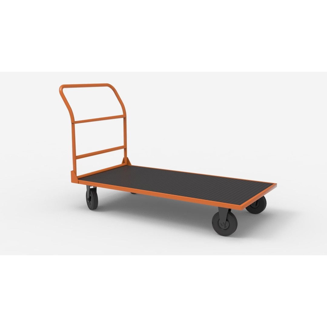 Handcart 3D Model – Industrial Cargo Trolley, Blender - View 42